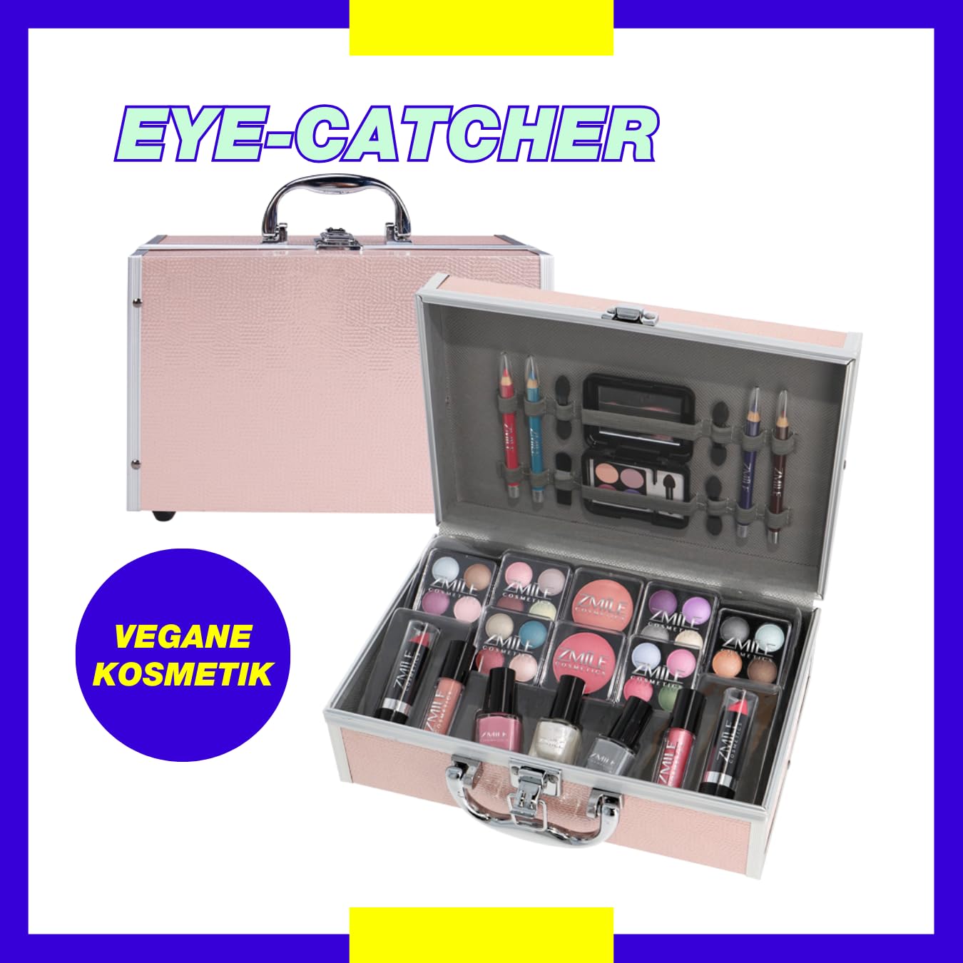 ZMILE COSMETICS EYE-CATCHER Rose-Gold Cosmetic Case Vegan